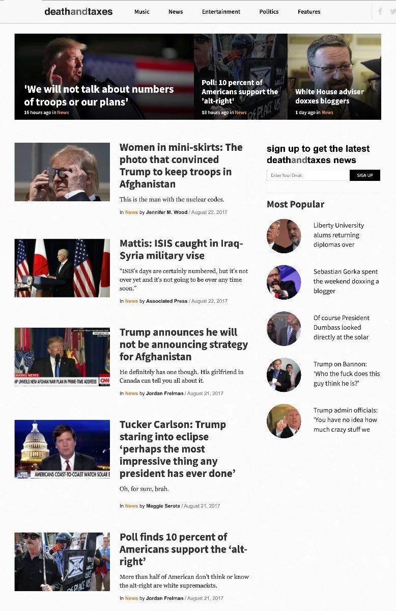 Death and Taxes homepage